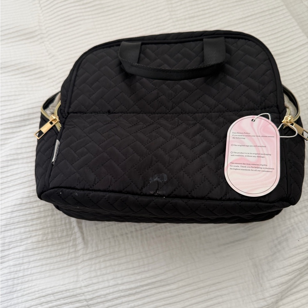 Black Quilted Women's Makeup/Skincare Bag - Picture 9 of 9